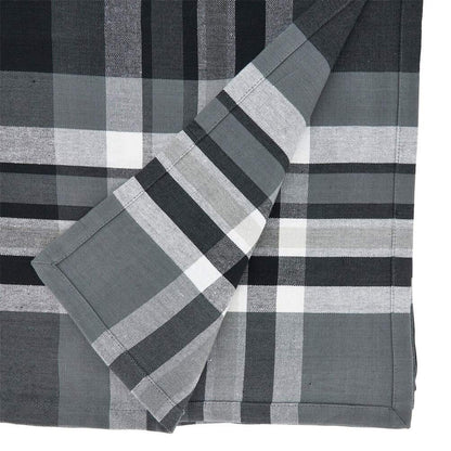 Fennco Styles Contemporary Stripe Border Design Cotton Tablecloth