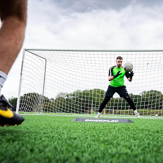 QUICKPLAY Goalkeeper Deflection Ramp - Enhance Reflexes & Hand-Eye Coordination - Heavy-Duty Rubber Construction - Portable Design for Coaches & Players