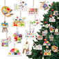 Threehoney 48Pc Wooden Christmas Ornaments Painting Tools Colorful 2.36-2.76in