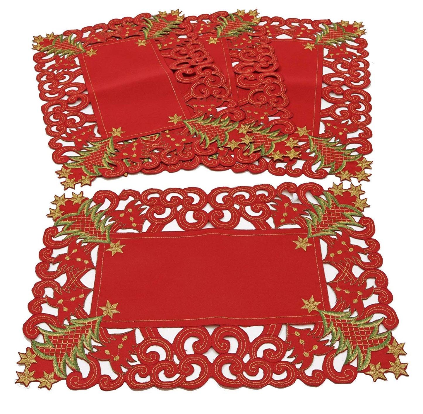 Fennco Styles Pandora Collection Holiday Christmas Tree Table Linens
