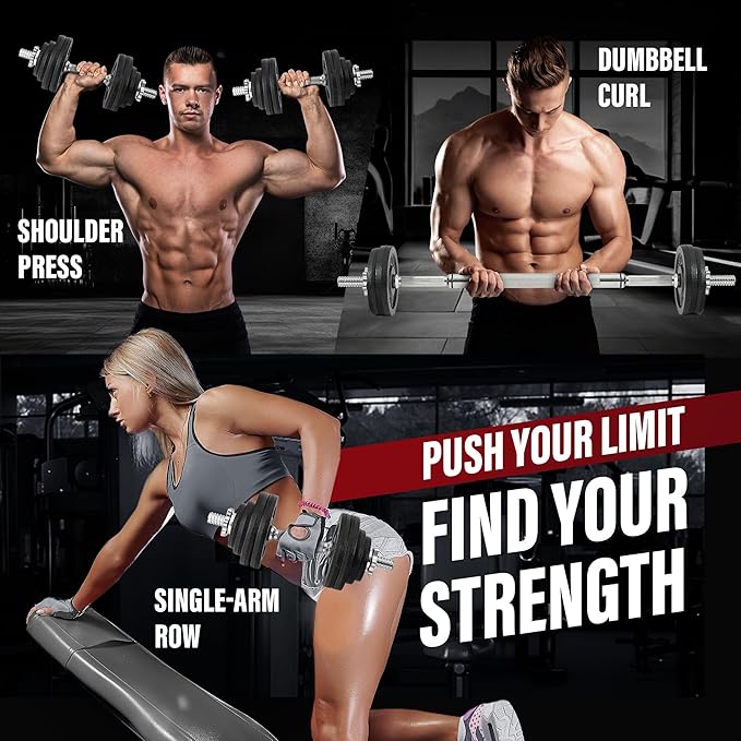 Yes4All Old School Adjustable Dumbbell Set with Weight Plates, Star Lock Collars/Connector, 40lbs to 200lbs Adjustable Weight Plates Set