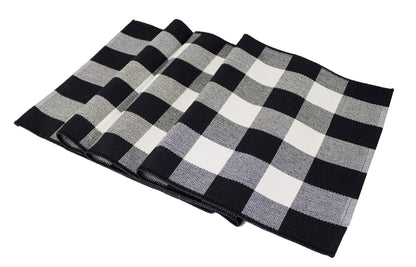 Fennco Styles Rustic Collection Buffalo Check with Rolled Hem Edge Table Runner