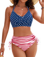 Women's High Waisted Bikini Set - Tummy Control Swimsuit with Crisscross Back