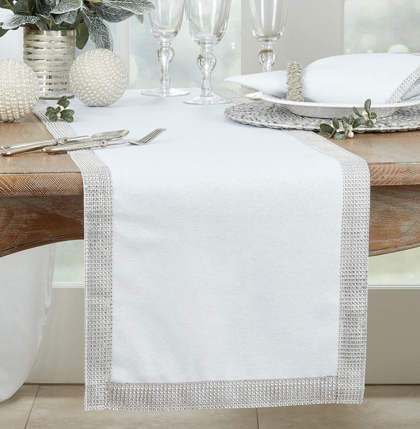 Fennco Styles Elegant Lily Collection Studded Design Table Linens