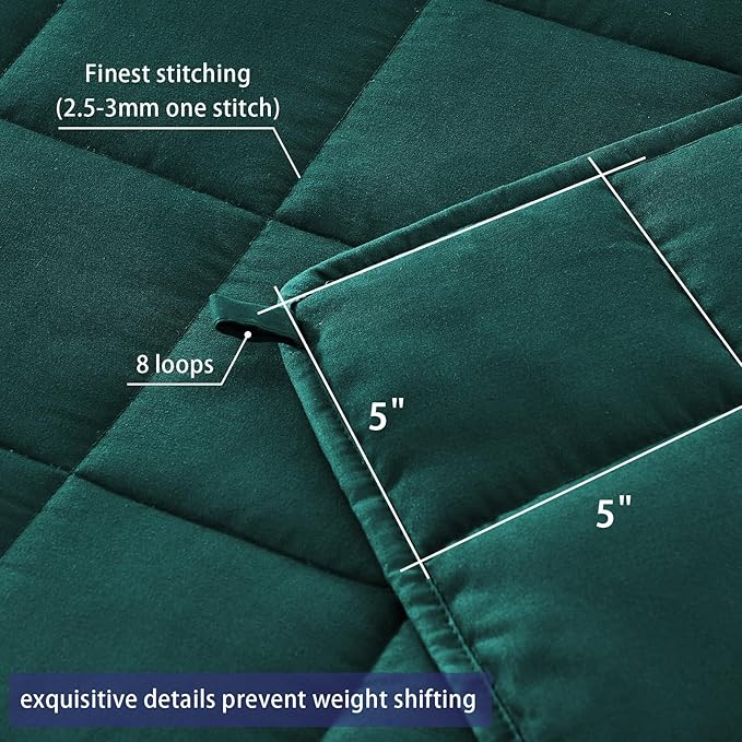 King Size Weighted Blanket for Adults (20 lbs, 80” x 87”, Dark Green) Cooling Heavy Blanket for Sleeping Perfect for 190-210 lbs, Breathable Blanket for Adults & Couple All Season, Machine Washable