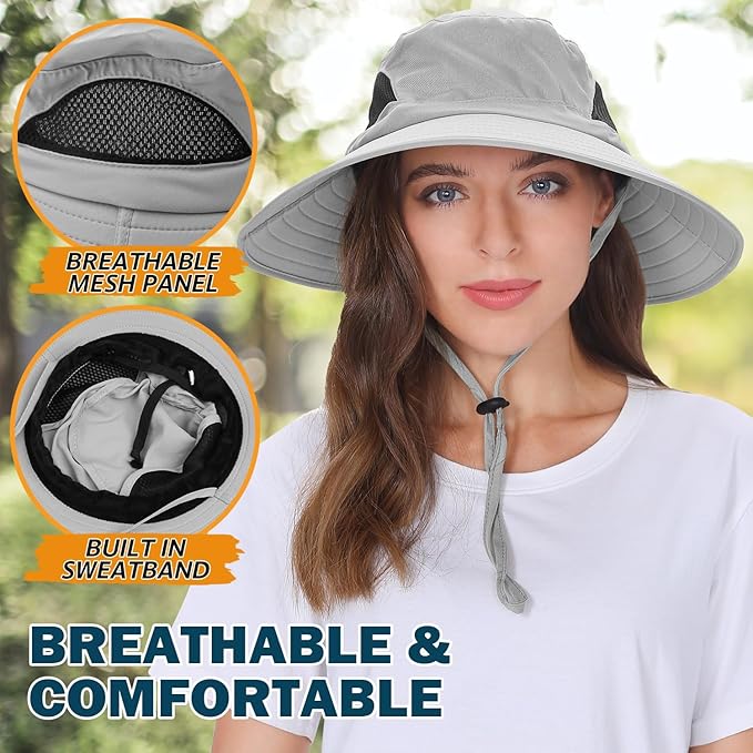 EINSKEY Wide Brim Sun Hat, UPF 50+ UV Protection Waterproof Packable Bucket Hat for Men & Women, Fishing Hiking Beach Garden