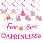 Romart Princess 4th Birthday Party Decorations 2 Banners 8 Swirls Pink Lavender