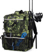 BAVGRED Fishing Backpack with Removable Bait Binder, Large Water Resistant Tackle Bag Storage Gear and Equipment for Fishing, Camping, Hiking, Grey