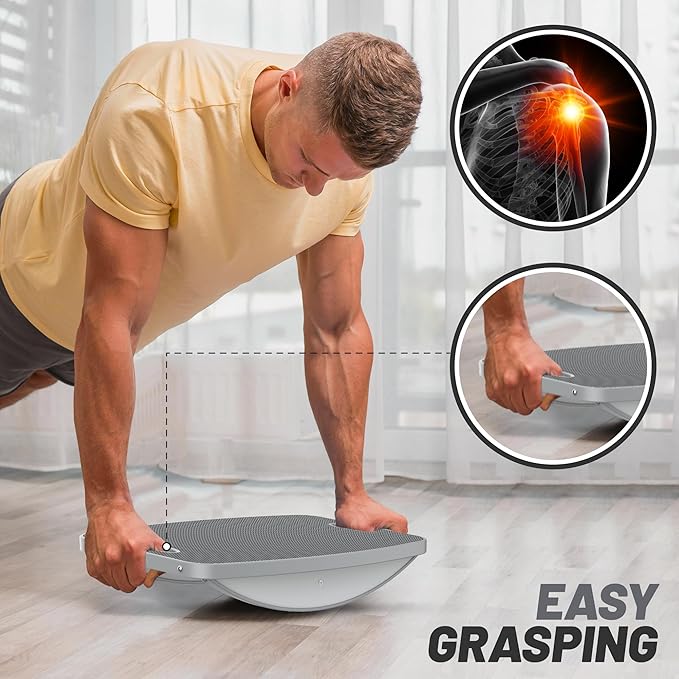 Advanced Wood Balance Board, Portable Non-Slip 500lb Rocking Board for Standing Desk, Physical Therapy, Yoga Practice, Core Strength Stability Balance Training Board for Men, Women, Kids and Seniors