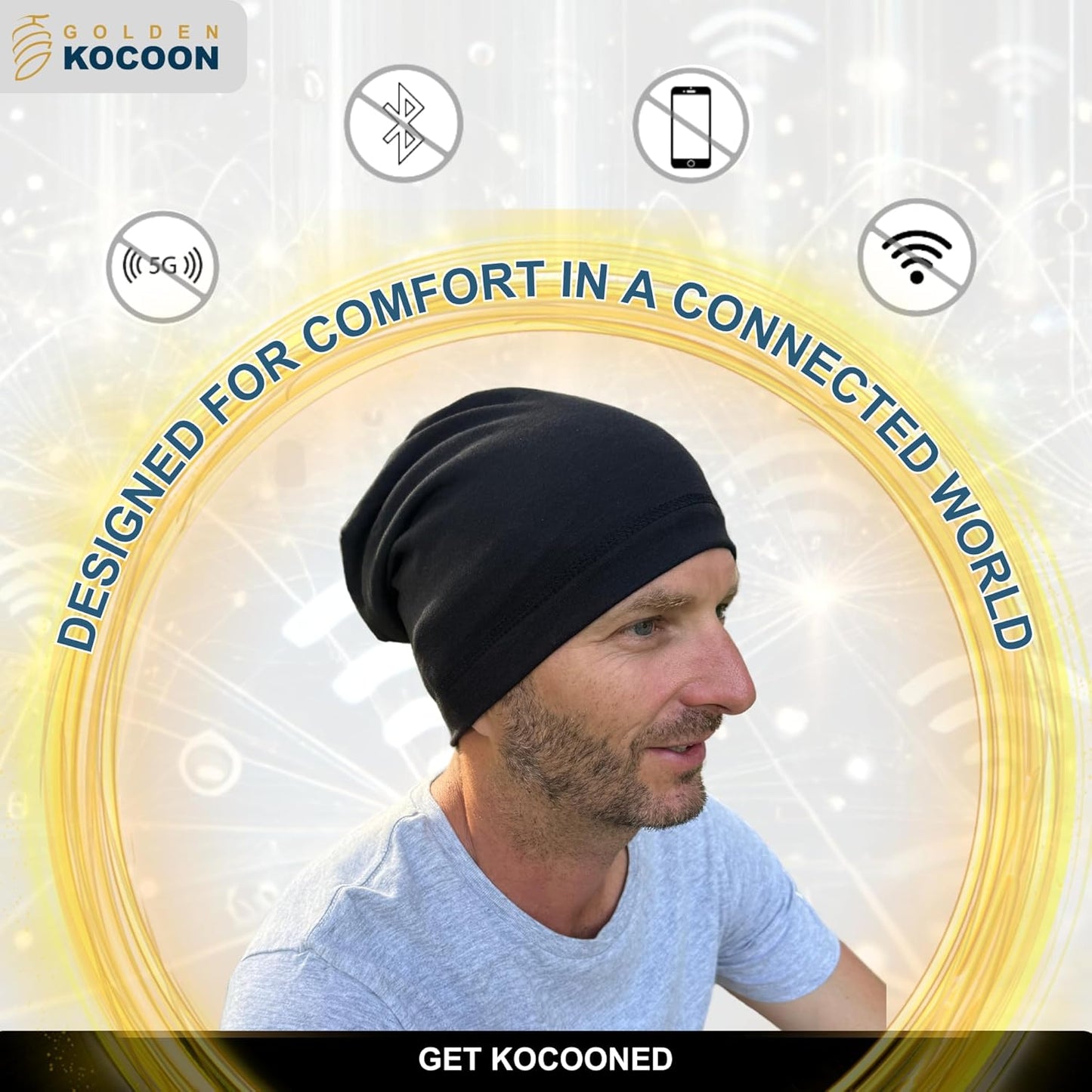 .E-M-F Slouch Beanie- Organic Cotton & Bamboo Viscose Hat, with EcoShield™ Bamboo Lyocell Fara-Day Silver Liner - Ideal for Everyday 5 G, B T, Smart Meter & Wi Fi environments