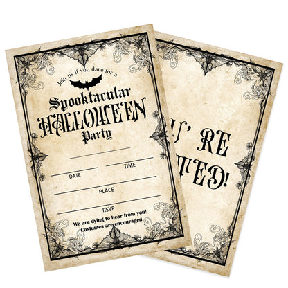 Bltgh Vintage Halloween Party Invitations 20pcs 4x6in Orange Black Envelopes