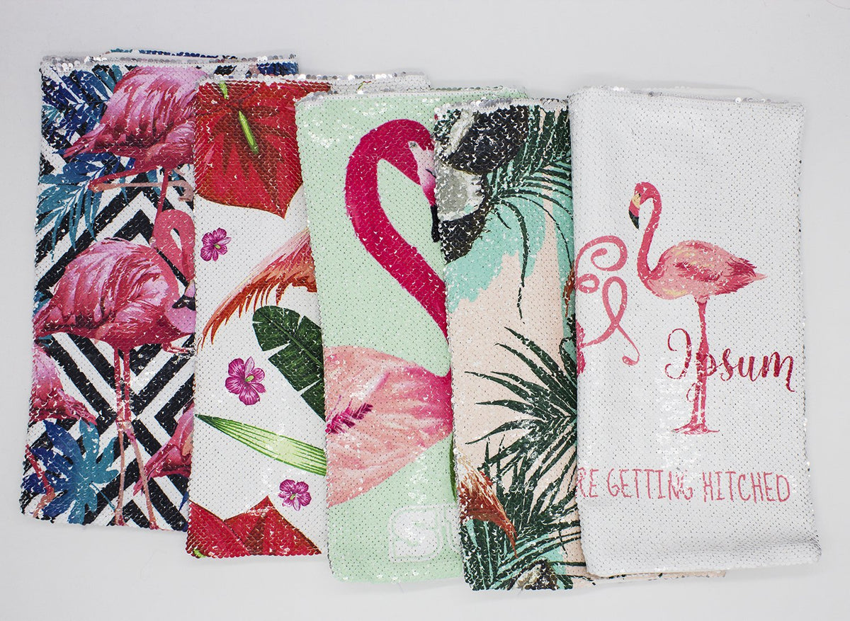 Fennco Styles Reversible Flamingo Mermaid Sequin Magic Throw Pillow 16" Square-5 Designs