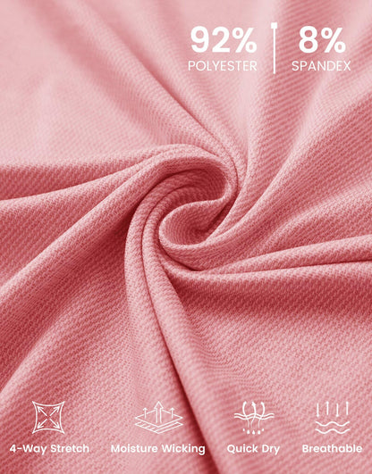 MICHEL ROUEN Men's Dry Fit Golf Polo Shirt Pink Heather Jacquard Size M