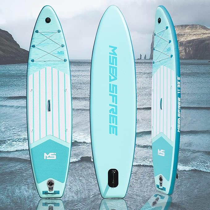 11”33“6 Premium Inflatable Stand Up Paddle Boards with Durable SUP Paddle Board Accessories Wide Stable Design Includes Backpack Required Parts Non-Slip Comfort Deck for Youth & Adults