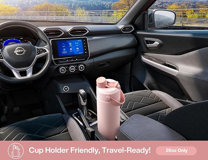 26 oz Insulated Water Bottle with 2-in-1 Straw and Spout Lid, Keep Cold 24H, Leak-Proof, Fits in Car Cup Holder, Stainless Steel Water Bottle for Sports, Travel, Gym, and School (Candy Ripple)