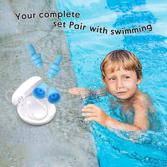 Painless Nose Plugs for Swimming,Nose Plugs for Swimming for Kids (Age 6+) and Adults, Ensure Comfort and Safety in The Water (White, S)