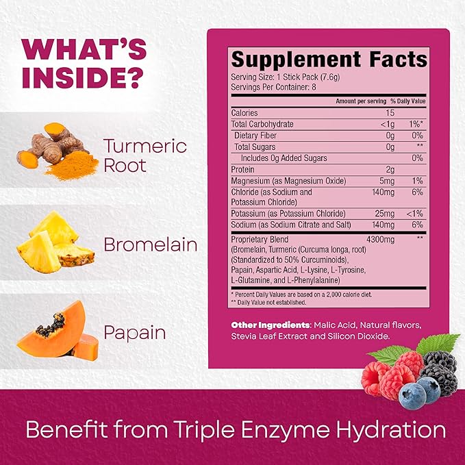 BALA Enzyme Hydration & Sugar-Free Drink Mix Powder - may contributes to overall wellness - Berry 0.25oz (30 Count)