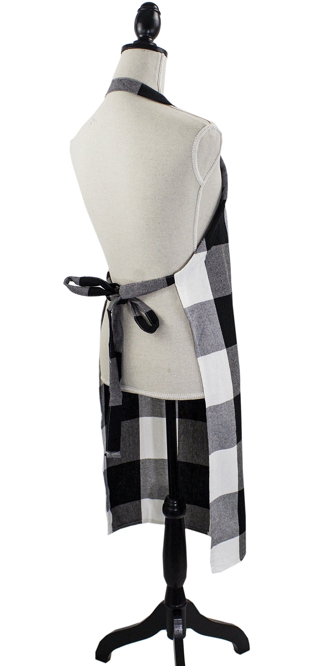 Fennco Styles Buffalo Check Plaid Design Cotton Kitchen Full Size Apron