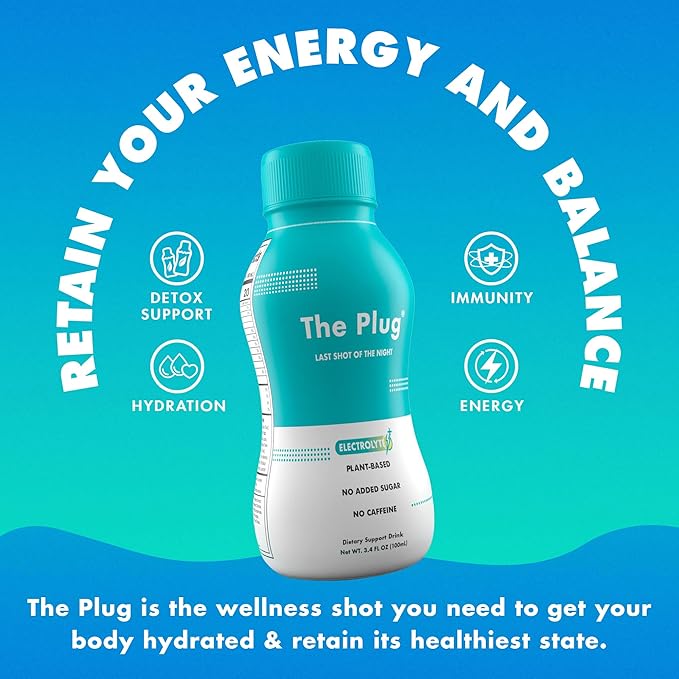 The Plug Liver Cleanse Detox & Repair Drink - Plant Based Herbal Electrolyte Drink for Liver Support & Health, Bloating Relief, Restore Antioxidants & Minerals | Liver Complex Energy Drink (24-Pack)