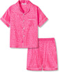Girls Satin Pajama Set - Silky Button Down PJ with Shorts Size 6-16