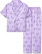 Girls Satin Pajama Set - Silky Button Down PJ with Shorts Size 6-16