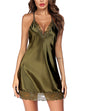 Satin Lace Chemise Nightgown - Sexy Lingerie Sleepwear for Women S-4XL