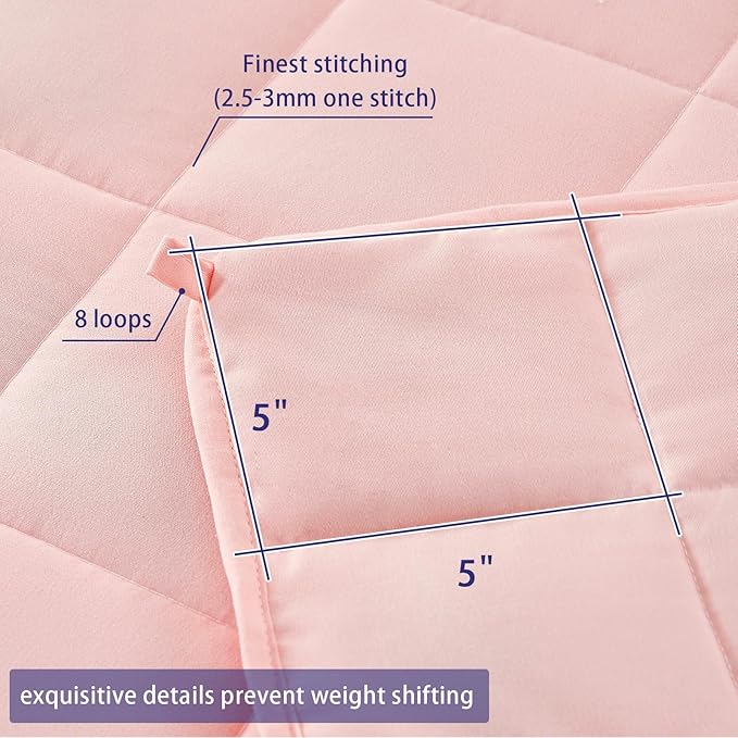 yescool King Size Weighted Blanket for Adults (20 lbs, 80” x 87”, Pink) Cooling Heavy Blanket for Sleeping Perfect for 190-210 lbs, Breathable Blanket for Adults & Couple All Season, Machine Washable