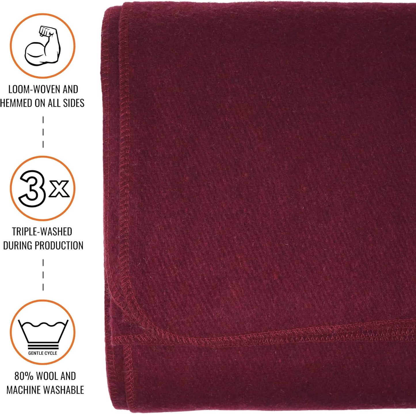 Arcturus Wine Wool Blanket and Blanket Strap Bundle
