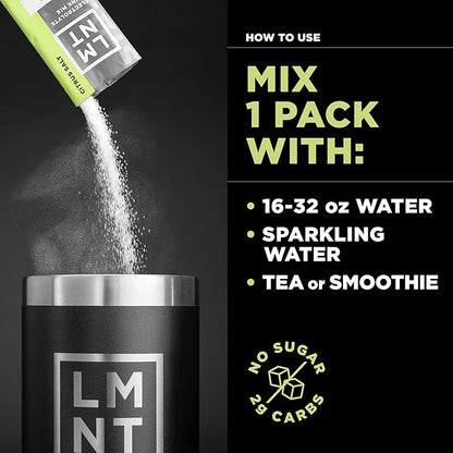 Drink LMNT Zero Sugar Electrolytes - Citrus Salt | Drink Mix | 30-Count