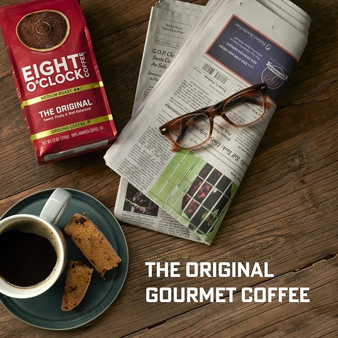 Eight O'Clock Coffee Hazelnut Ground Coffee, Medium Roast, 30 Ounce (Pack of 1) - Buttery, Smooth & Nutty