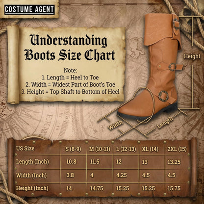 Caribbean Pirate Halloween Cosplay Unisex Costume Boots