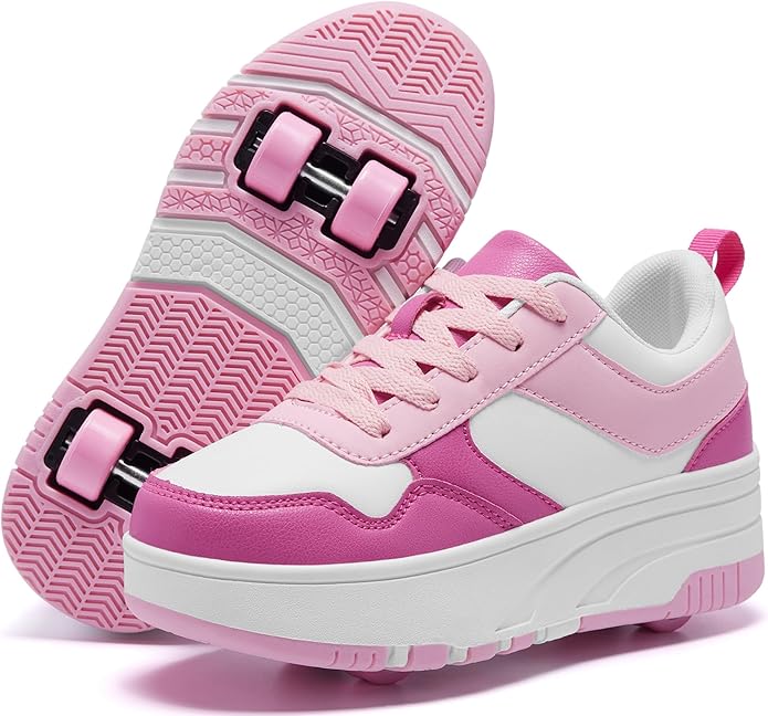 Roller Skate Shoes for Kids Girls Boys Detachable Wheeled Fashion Sneakers
