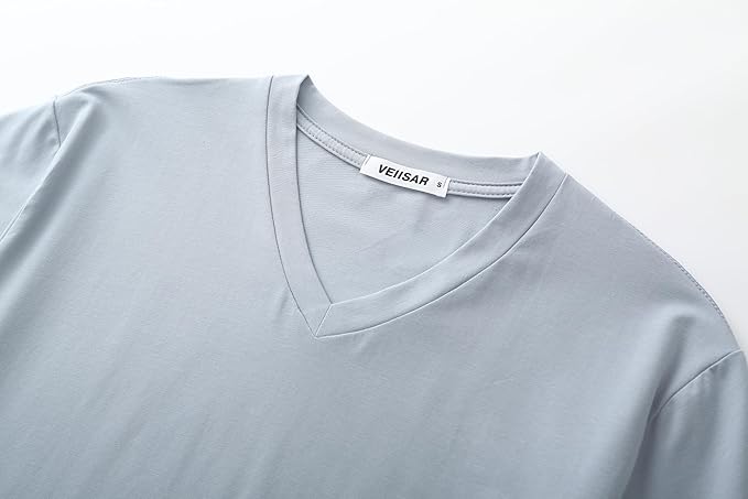 VEIISAR Premium V Neck T Shirts for Men - Modern Fitted Tees Vneck Undershirts