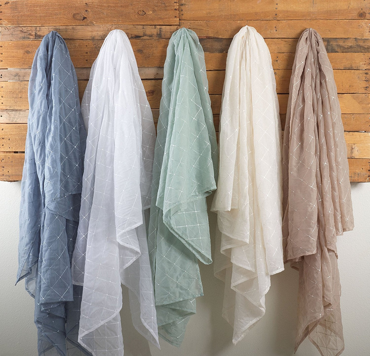 Fennco Styles La Belle Epoque Stitched Sheer Tablecloth, 5 Colors (84"x84", White)