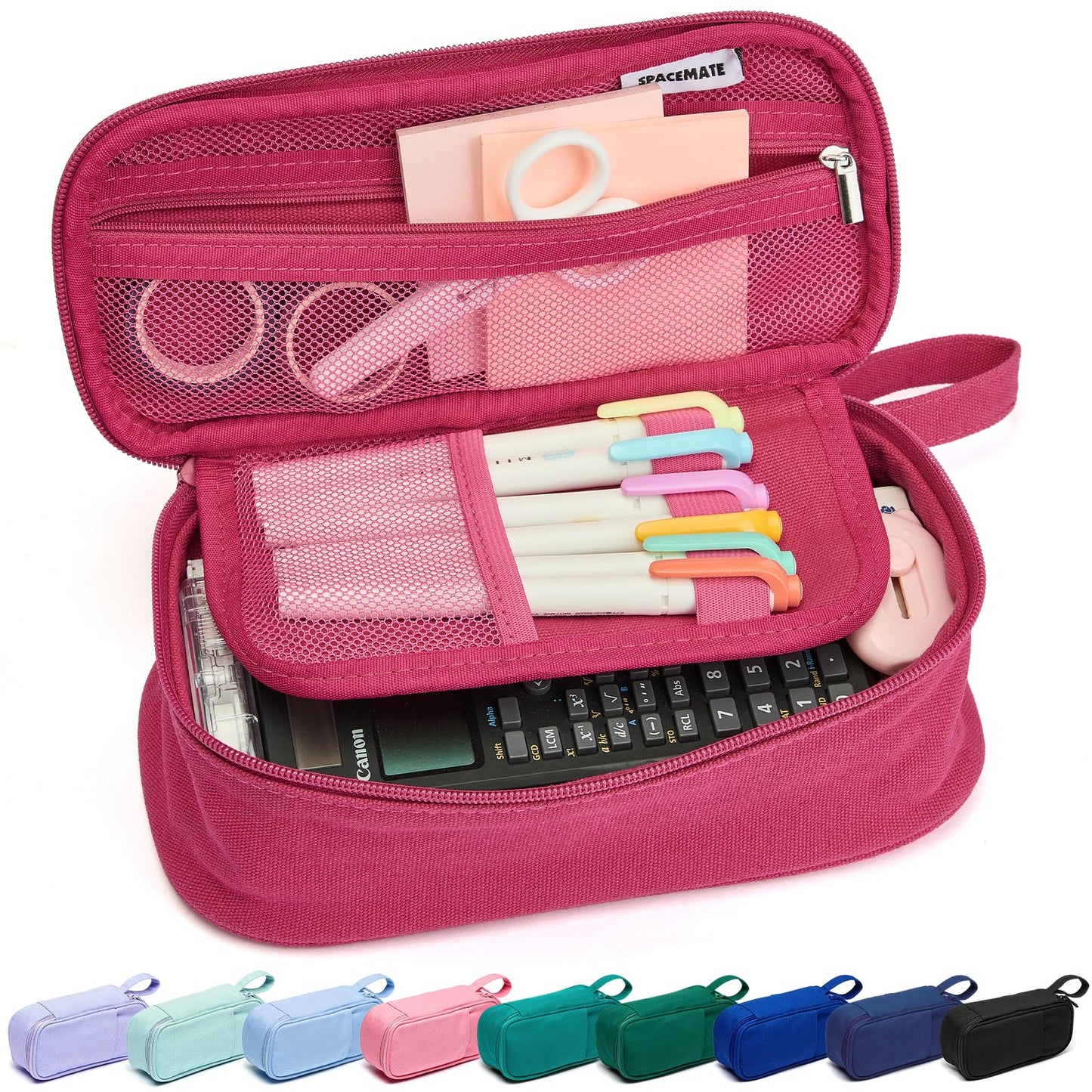 Large Pencil Case 1800ml - Heavy Duty Canvas School Supplies Organizer for Kids Students