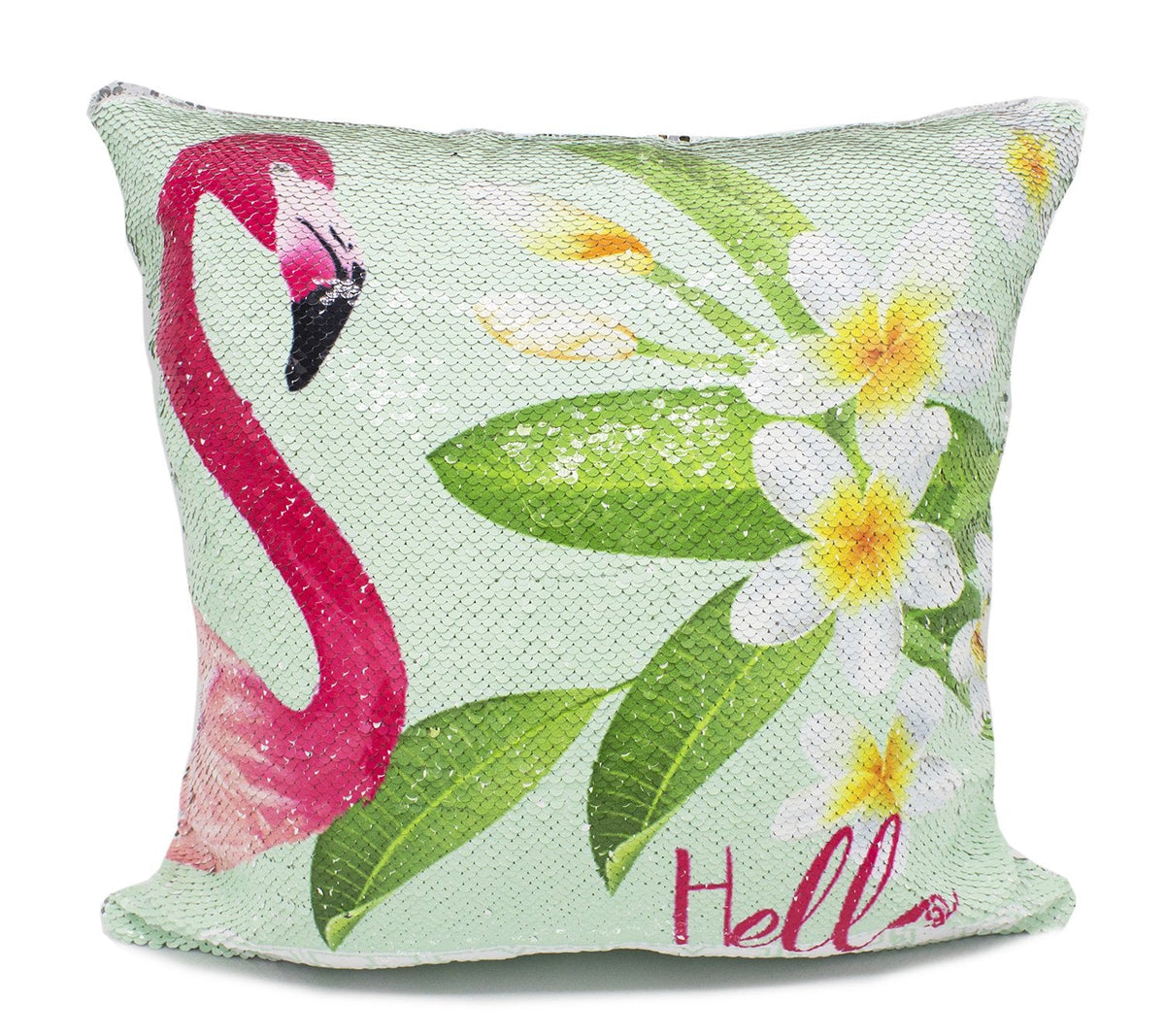 Fennco Styles Reversible Flamingo Mermaid Sequin Magic Throw Pillow 16" Square-5 Designs