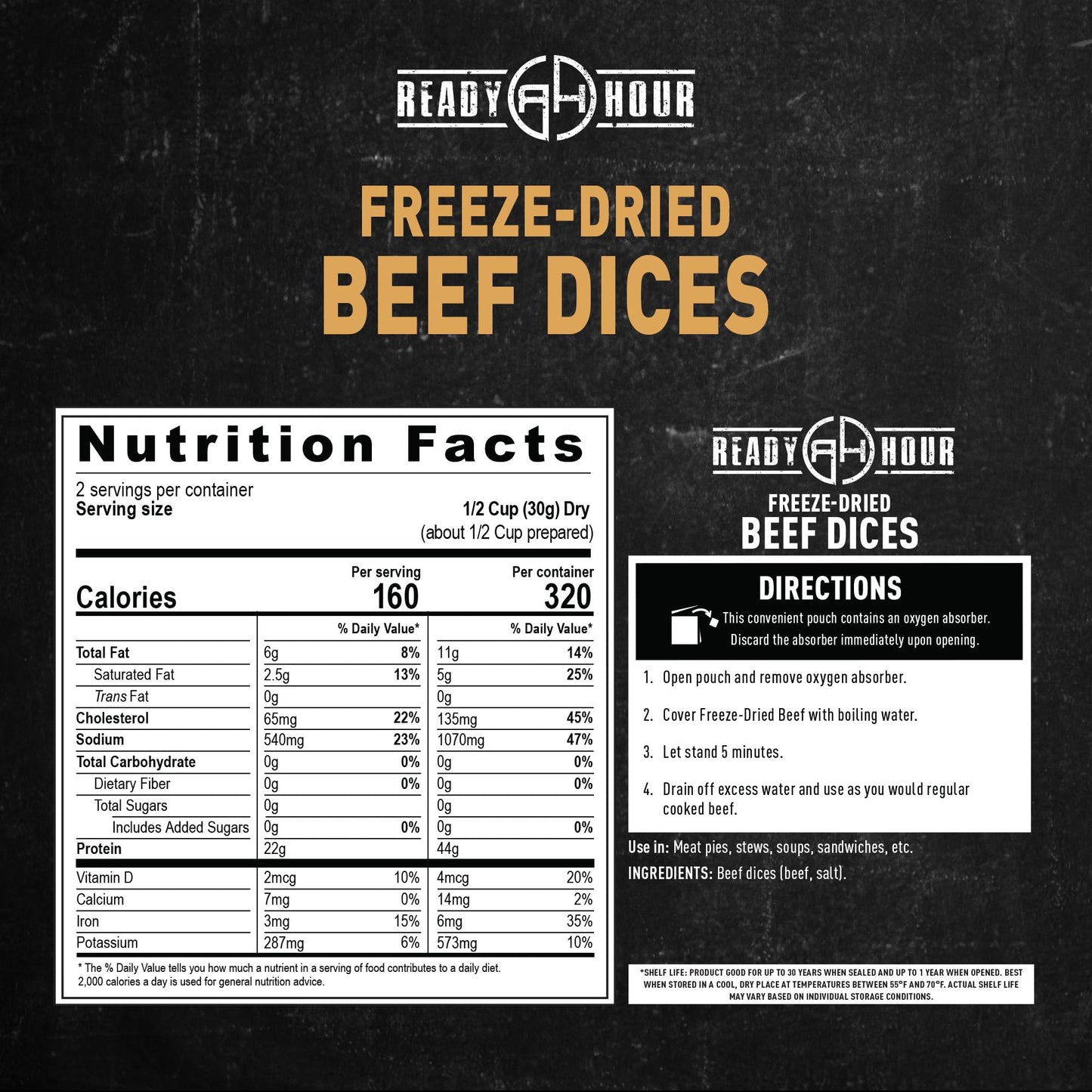 Ready Hour Black Bean Burger Mix Case Pack – 36 Servings (6 Pouches) – Emergency Vegetarian Food, Long Term Storage, Shelf-Stable Veggie Burger, Survival Food Mix