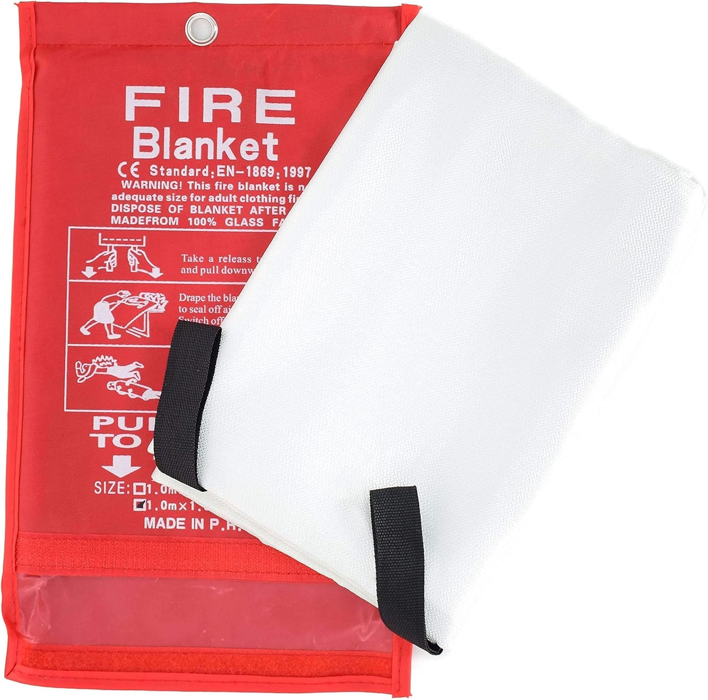 Parcil Distribution Wildfire Safety Kit - PD-101 Full Face Smoke Respirator & Fire Extinguisher Blanket Set - Home & Emergency Use - 2 P-A-3 Activated Carbon Filters