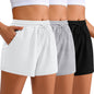 Women Sweat Shorts 3-Pack - High Waist Athletic Lounge Shorts with Pockets