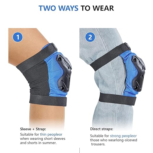 Skating Protective Gear Youth Knee and Elbow Pads Wrist Guards for Roller Skating Skateboarding, Skate Pads Youth Knee Pads Blue