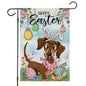 EKOREST Easter Garden Flag 12x18in Double Sided Watercolor Dachshund Dog