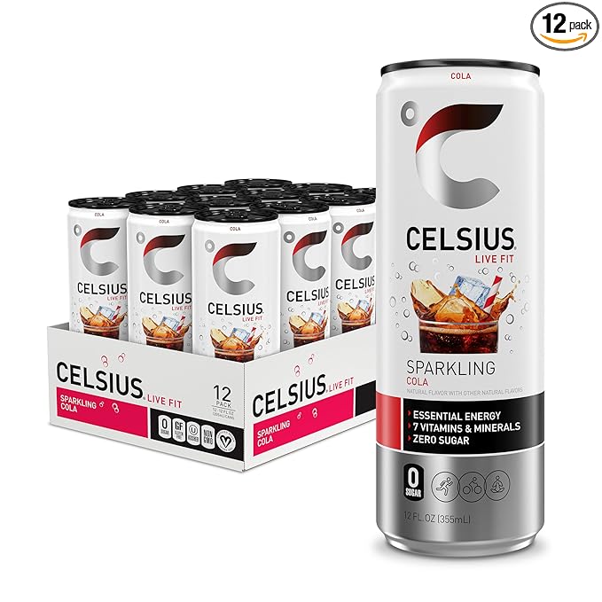 CELSIUS Sparkling Cola, Functional Essential Energy Drink 12 Fl Oz (Pack of 12)
