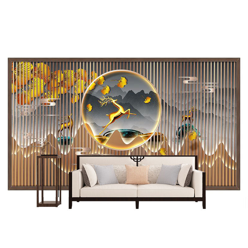 Luxury Chinese Silk Cloth Office Wallpaper Mock Partition