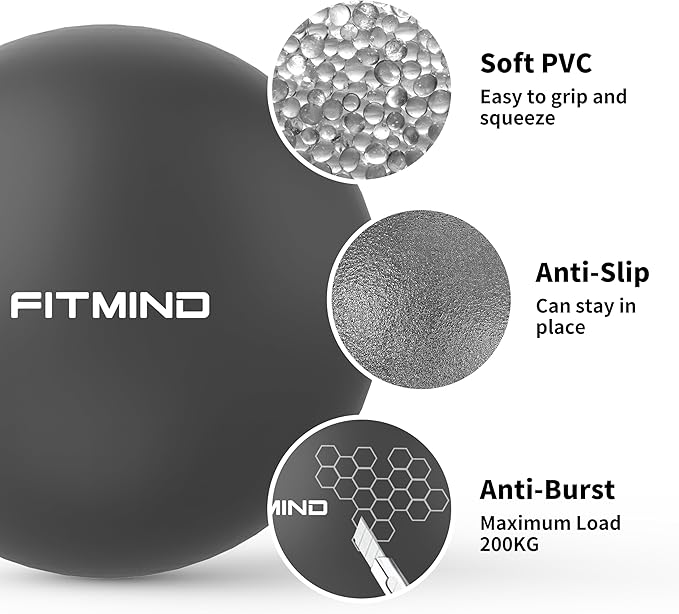 Pilates Ball - 10 Inch Core Ball for Yoga, Stability, Fitness, Ab & Core Workout, Physical Therapy