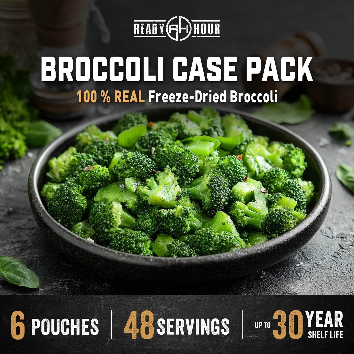 Ready Hour Freeze-Dried Corn Case Pack – Emergency Food, Long-Term Storage, Bulk Vegetables, Shelf-Stable Survival Supplies, Prepper Pantry Essential– 48 Servings (6 Pouches)