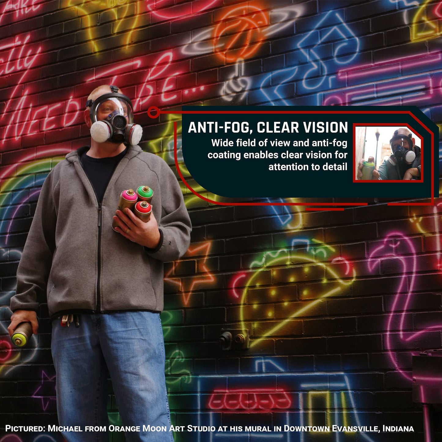 Parcil Distribution Gas Mask Survival Nuclear and Chemical Full Face Respirator - Organic Vapor & Particulate - CE Tested