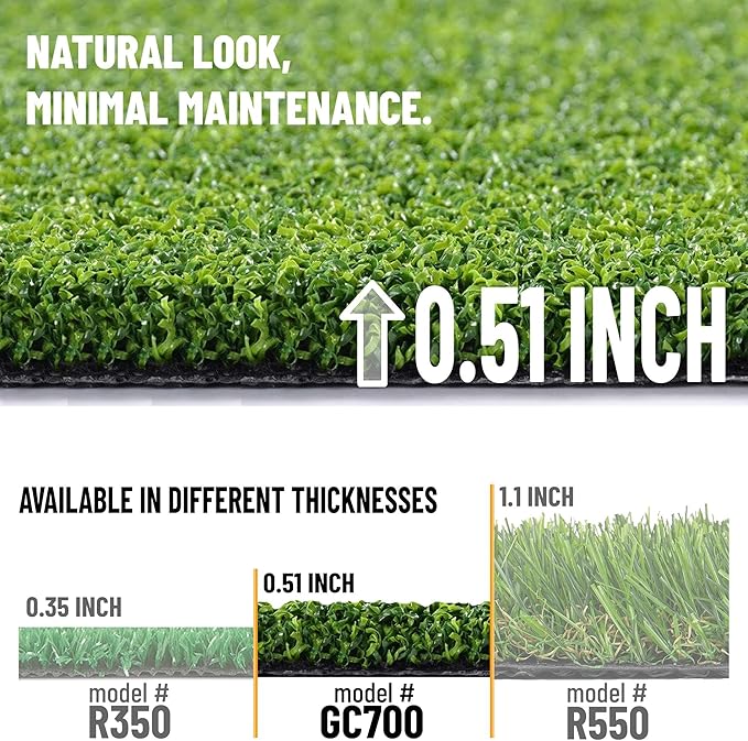 Ottomanson Artificial Turf Golf Hitting Mat 6'6" x 13' Indoor/Outdoor Waterproof Synthetic Fake Grass for Putting Practice Baseball Football Sports Gym Backyard, Custom Size 2' up to 30'