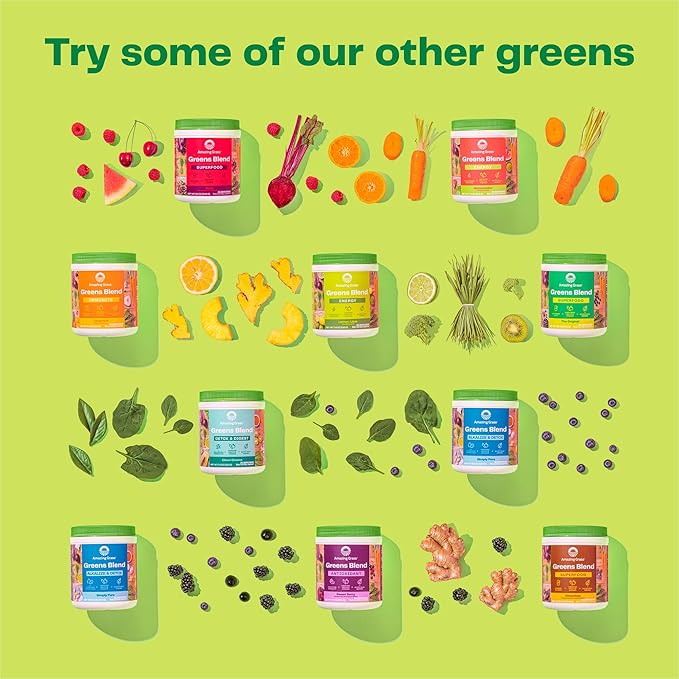 Amazing Grass Greens Blend Superfood for Immune Support: Super Greens Powder Smoothie Mix with Organic Spirulina, Chlorella, Beet Root Powder, Digestive Enzymes & Probiotics, Original, 30 Servings