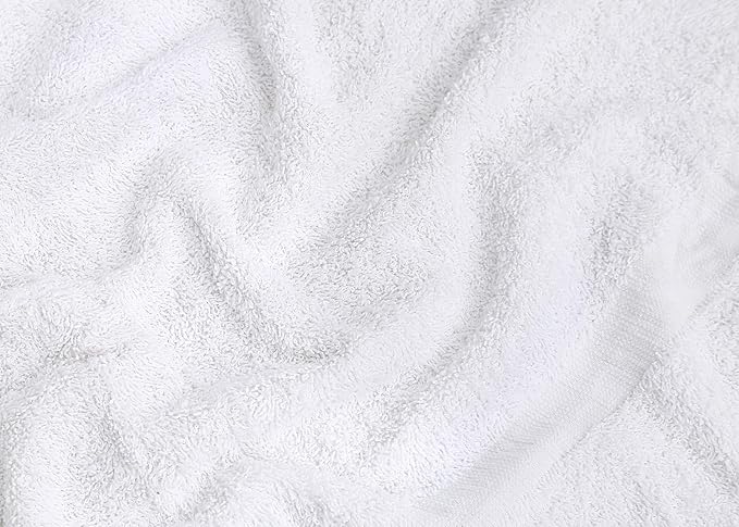 GOLD TEXTILES 60 White Economy Bath Towels Bulk (24x48 Inch) Cotton Blend for Softness-Commercial Grade Easy Care