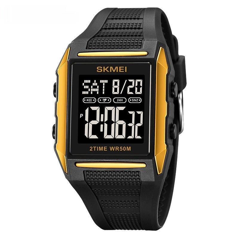 Lightweight Waterproof And Luminous Square Electronic Sports Watcha Classic And Stylish Choice